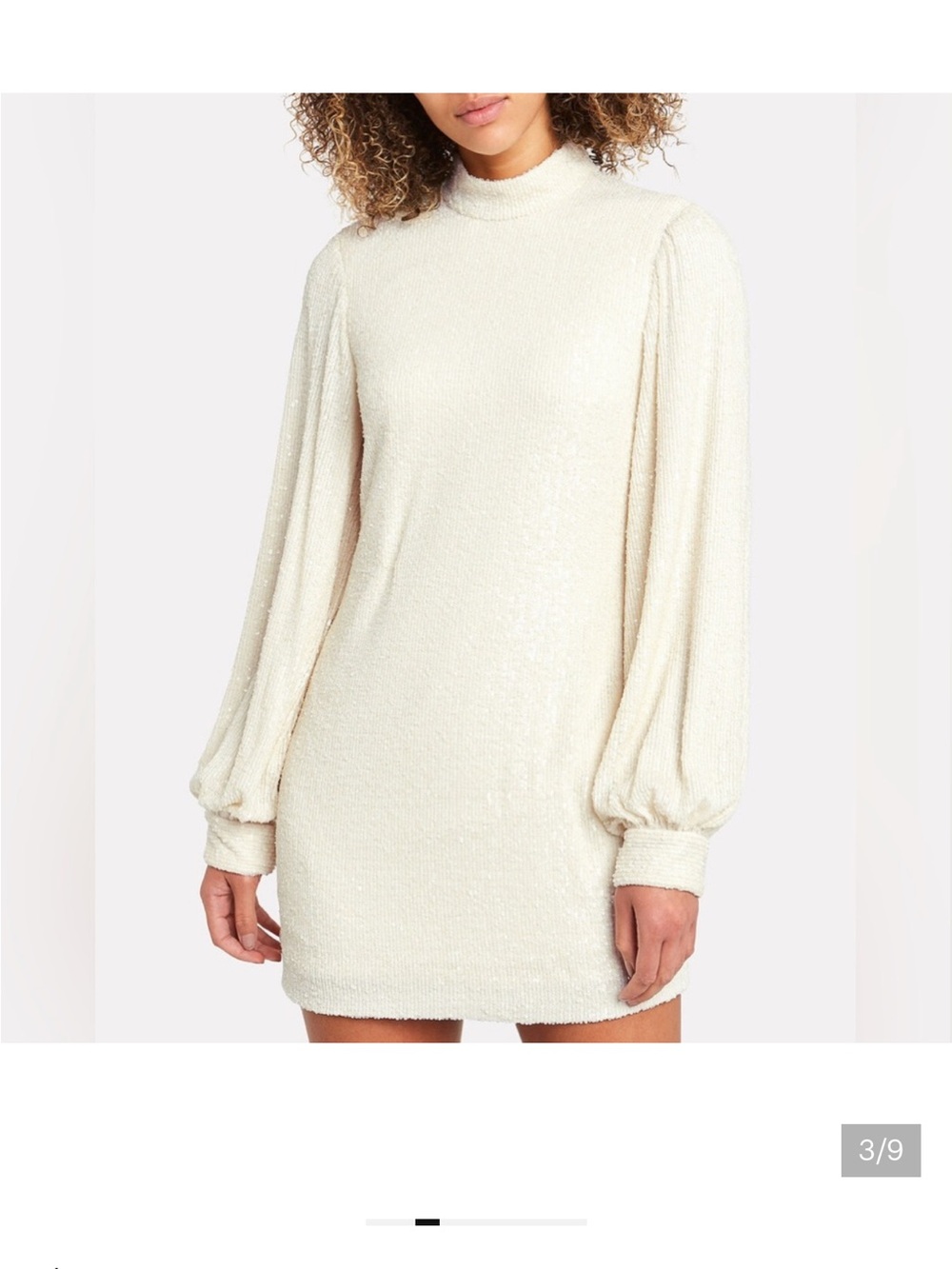 Alexis Alyna Ivory Sequin Long-Sleeve Mini Dress